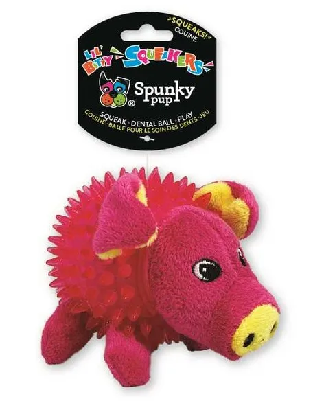 1ea Spunky Pup Lil' Bitty Squeakers Pig - Toys